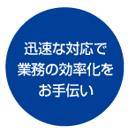 迅速な対応で業務の効率化をお手伝い